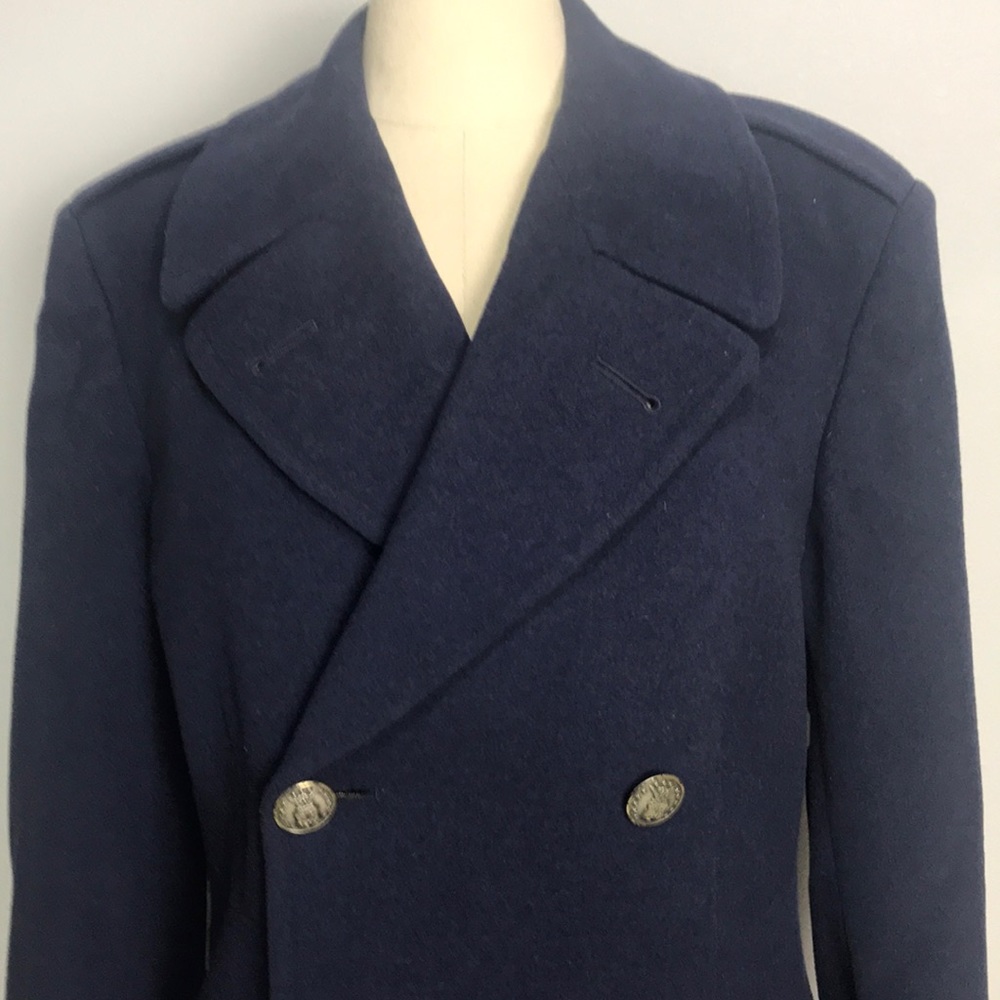 Vintage navy military heavy wool coat SM/MED costume cosplay steampunk surplus - Picture 2 of 16